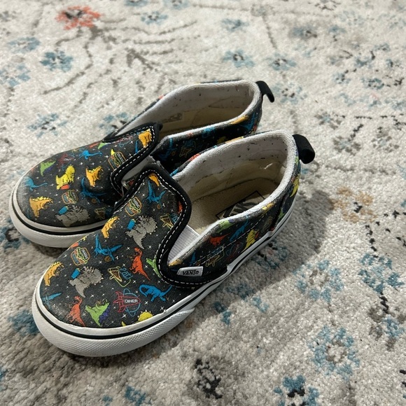 Vans Other - Vans Kids Colorful Dinosaur Slip-On Sneakers - Black